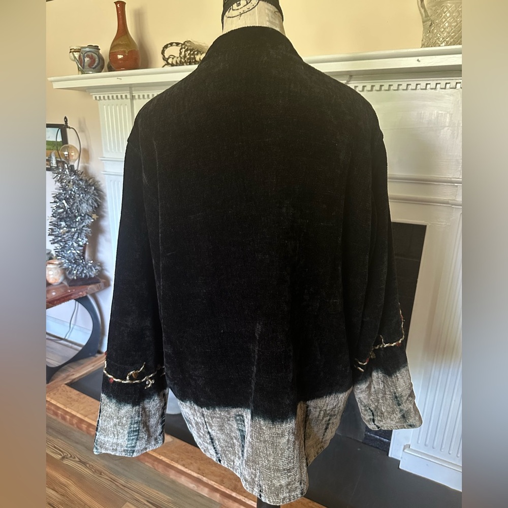 Flashback Embroidered Jacket Sz M Ombre Floral Cottage Vintage Art To Wear Boho - Picture 3 of 15